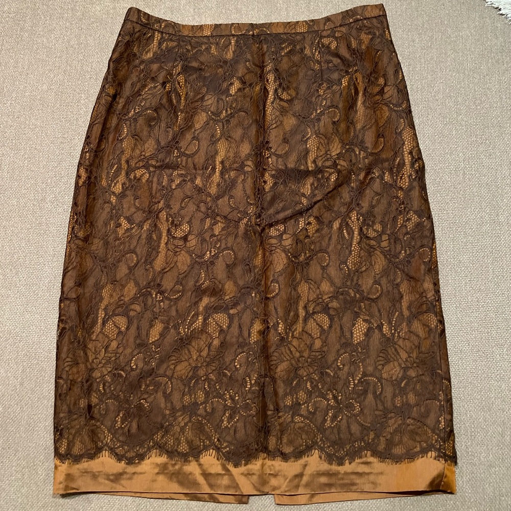 Anne Klein Black Lace Rust Skirt